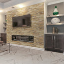Sedona fossil splitface corner 6X6 natural sandstone wall tile LPNLDSEDFOS66COR product shot wall view