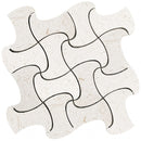 Shell Stone Limestone Fusion Design on 12" x 12" Mesh Mosaic Tile