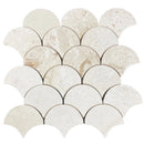 Shell Stone Limestone Laguna Design on 12" x 12" Mesh Mosaic Tile