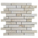 Shell Stone Limestone Stripe Liner on 12" x 12" Mesh Mosaic Tile