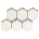 Shell Stone Limestone Naples Design on 12" x 12" Mesh Mosaic Tile