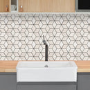 Shell Stone Limestone Rhombus Design on 12" x 12" Mesh Mosaic Tile