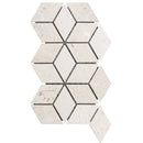Shell Stone Limestone Rhombus Design on 12" x 12" Mesh Mosaic Tile