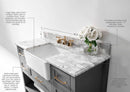Hayley Bathroom Vanity with Sink and Carrara White Marble Top Cabinet Set Villohome