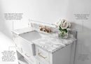 Hayley Bathroom Vanity with Sink and Carrara White Marble Top Cabinet Set Villohome