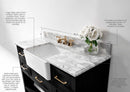 Hayley Bathroom Vanity with Sink and Carrara White Marble Top Cabinet Set Villohome