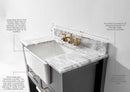 Hayley Bathroom Vanity with Sink and Carrara White Marble Top Cabinet Set Villohome