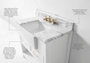 Hayley Bathroom Vanity with Sink and Carrara White Marble Top Cabinet Set Villohome