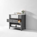Hayley Bathroom Vanity with Sink and Carrara White Marble Top Cabinet Set Villohome
