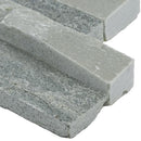 Sierra blue splitface mini ledger corner 6X18 natural quartzite wall tile LPNLQSIEBLU618COR product shot profile view
