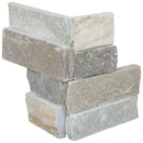 Sierra Blue Splitface Mini Ledger Corner 4.5"x9" Natural Quartzite Wall Tile LPNLQSIEBLU4.59COR MINI product shot corner view