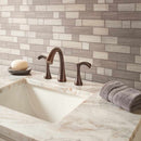 Silva oak hexagon 11.02 in x 12.75 in glass meshmounted mosaic tile SMOT-GLSIL-SILVA6MM prod shot basin view