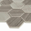 Silva oak hexagon 11.02X12.75 glass mesh mounted mosaic tile SMOT GLS SILVA6MM product shot profile view