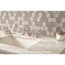 Silva oak hexagon 11.02X12.75 glass mesh mounted mosaic tile SMOT GLS SILVA6MM product shot wall view