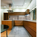 Silver 12X12 honed travertine mesh mounted mosaic wall tile SMOT-SILTRA-2x4HB product shot wall view