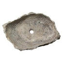 Hand Chiseled Travertine Vessel Sink 16x26 Gray For Bathroom