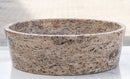 Silver Latte Travertine Natural Stone Above Vanity Bathroom Sink Polished (D)16" (H)5" side view