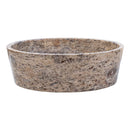 Silver Latte Travertine Natural Stone Above Vanity Bathroom Sink Polished (D)16" (H)5" side view product shot
