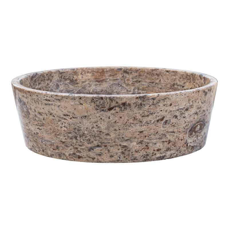 Silver Latte Travertine Natural Stone Above Vanity Bathroom Sink Polished (D)16" (H)5" side view