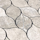 Silver Shadow Marble Leaf Design on 12" x 12" Mesh Mosaic Tile
