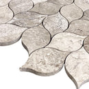 Silver Shadow Marble Leaf Design on 12" x 12" Mesh Mosaic Tile