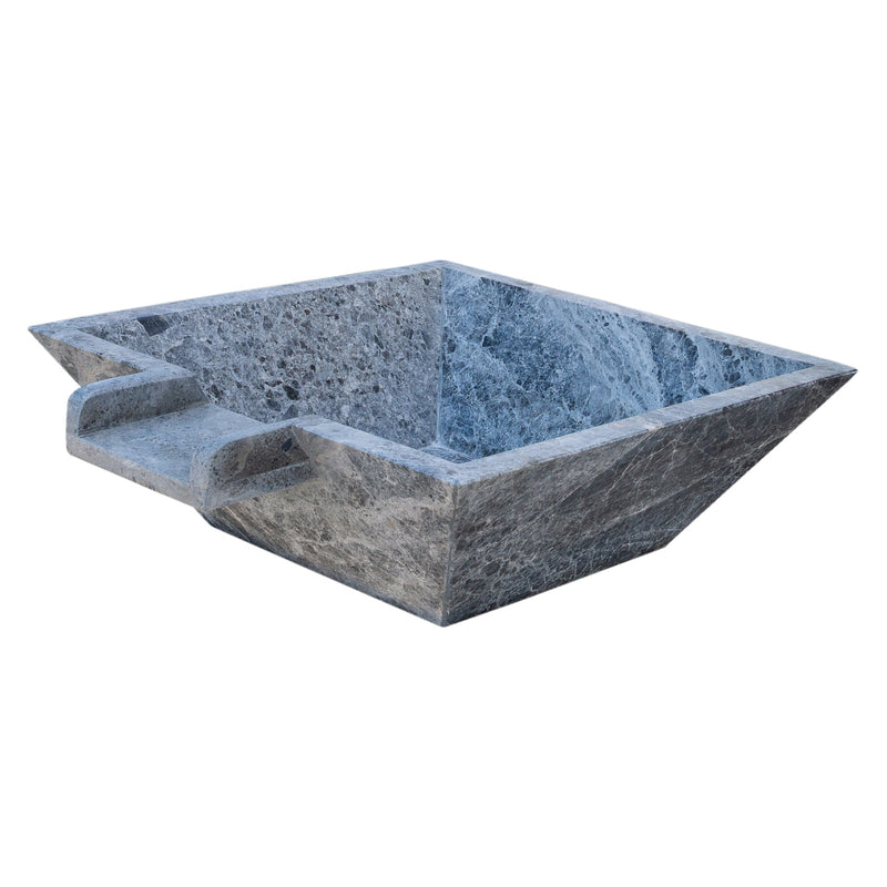 Silver shadow marble natural stone pool cascade water bowl angle product view