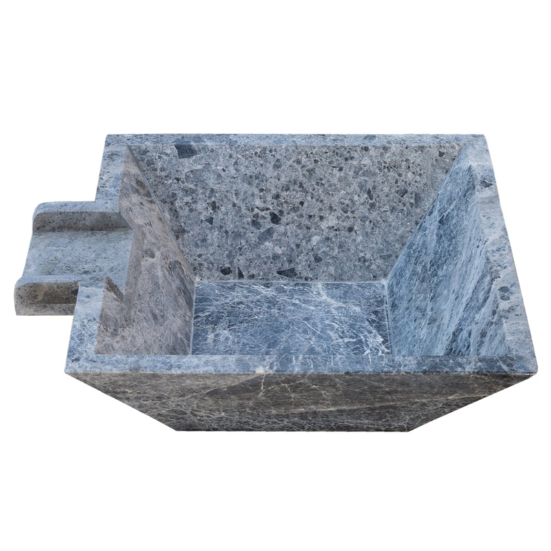 Silver shadow marble natural stone pool cascade water bowl side product view