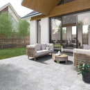Silver trav 24"x24" glazed porcelain floor and wall tile NSILTRA2424 product shot room view
