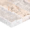 Silver travertine splitface mini ledger panel 4.5"x16" natural travertine wall tile LPNLTSIL4.516-MINI product shot profile view
