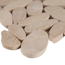 Sliced pebble earth 11.81X11.81 tumbled marble mesh mounted mosaic tile SMOT-PEB-EARTH product shot profile view