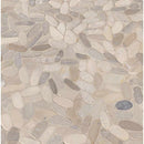 Sliced pebble truffle 11.81X11.81 tumbled marble mesh mounted mosaic tile SMOT-PEB-TRUFFLE product shot multiple tiles angle view