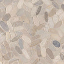 Sliced pebble truffle 11.81X11.81 tumbled marble mesh mounted mosaic tile SMOT-PEB-TRUFFLE product shot multiple tiles close up view