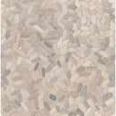 Sliced pebble truffle 11.81X11.81 tumbled marble mesh mounted mosaic tile SMOT-PEB-TRUFFLE product shot multiple tiles top view