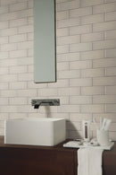 Snow cap white 3x9 glass wall tile  msi collection SMOT-GL-T-SNWHT39 room shot bathroom view