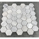 Solto White Marble 2" Hexagon on 12" x 12" Mesh Mosaic Tile