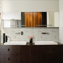 Statuario celano picket 14X9.5 glass mesh-mounted mosaic tile SMOT-GLSPK-STACEL6MM product shot wash basin view