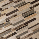 Stonegate interlocking 12X12 glass stone blend mesh mounted mosaic wall tile SMOT-SGLSGG-SG8MM product shot multiple tiles angle view