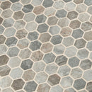 stonella hexagon 11.02 in. x 12.76 in. glass mesh-mounted mosaic tile SMOT-GLS-STNELA6MM product shot wall view 2