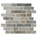 Stonella interlocking 11.81X11.81 glass mesh mounted mosaic tile SMOT-GLSIL-STNELA6MM product shot multiple tiles close up view