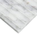 Arabescato Venato Valentino Fluto 12"x24" Honed Fluted Marble Wall Tile - MSI Collection edge view