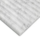 Carrara White Milano Ribbo 12"x24" Honed Fluted Marble Wall Tile - MSI Collection edge view