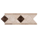 Noche chiaro copper scudo listello 4 in x 12 in textured THDW3-BOR-CHCOSC4X12T travertine metal wall tile product shot profile view