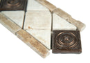Noche chiaro copper scudo listello 4 in x 12 in textured THDW3-BOR-CHCOSC4X12T travertine metal wall tile product shot profile view 2