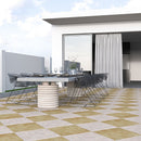 Ivory 12"x12" Antiqued Travertine Tile outdoor dinning view