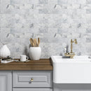 Cararra Honed 2 3/4"x5 1/2" Marble Tile room shot bathroom view
