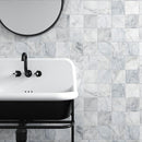Cararra Honed 5 1/2"x5 1/2" Marble Tile room shot bathroom view