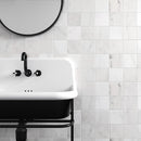 Lonte 5 1/2"x5 1/2" Polished Marble Tile room shot bathroom view
