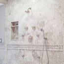 Silver Skyes 12"x12" Polished Marble Tile bath view