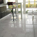 Silver Clouds 18"x18" Polished Marble Tile kitchen view