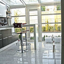 Silver light 18"x18" Honed Marble Tile Product shoot service table view